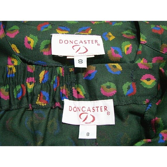 Doncaster Dress Suit Set Womens Size 8 Matching Top and Skirt Colored Geo Print - Picture 3 of 12